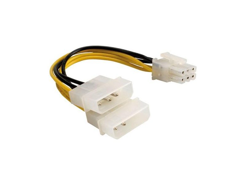 Delock cable rozdz. zasil 2xHDD/1xpci expr. 6pin cena un informācija | Adapteri un USB centrmezgli | 220.lv