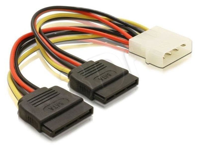 Delock power cable SATA HDD 2x > 4pin male, 16cm цена и информация | Kabeļi un vadi | 220.lv