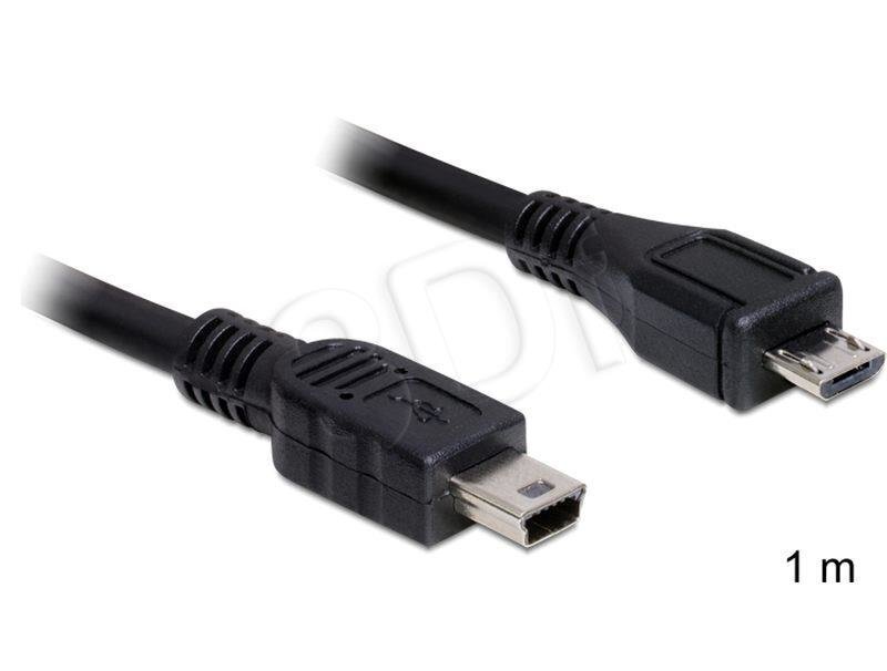 Delock Cable USB 2.0 micro-B male > USB mini male 1 m cena un informācija | Kabeļi un vadi | 220.lv