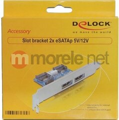 Delock Slot bracket 2x eSATAp 5V/12V cena un informācija | Kontrolieri | 220.lv