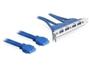 Delock Slot Bracket USB 3.0 pin header 19 pin 2 x internal > 4 x USB 3.0-A femal цена и информация | Коммутационная панель 24 порта кат. 6 UTP Lanberg PPU6-1024-B | 220.lv