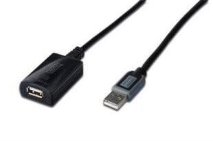 DIGITUS УДЛИНИТЕЛЬ/ПОВТОРИТЕЛЬ USB2.0, АКТИВНЫЙ, 25м, DA-73103 цена и информация | Кабели и провода | 220.lv