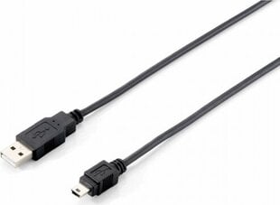 USB uz Mini USB Kabelis Equip 128521 Melns 1,8 m cena un informācija | Kabeļi un vadi | 220.lv