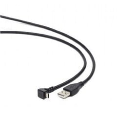 Gembird micro USB cable 2.0 AM-MBM5P 1.8M angled 90'' black cena un informācija | Kabeļi un vadi | 220.lv