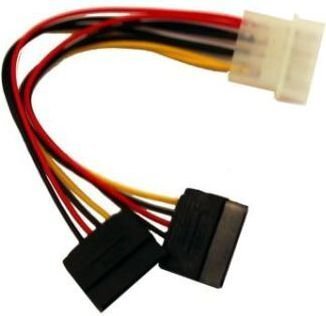 Sata (CC-PSU-1), Molex - 2 x Sata , 15 cm cena un informācija | Kabeļi un vadi | 220.lv