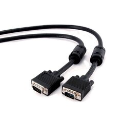 Gembird VGA HD15m/HD15m dual-shielded w/2*ferrite core 10m cable black цена и информация | Кабели и провода | 220.lv