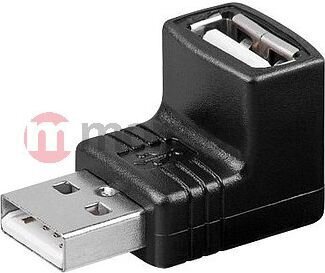 Manhattan Hi-Speed USB adapter A male to A female, 90-degree цена и информация | Adapteri un USB centrmezgli | 220.lv