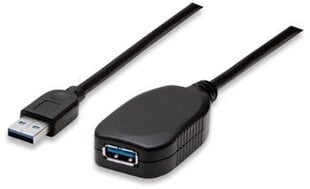 Pagarinātāja vads Manhattan SuperSpeed ​​​​USB 3.0 A-A M / F150712 cena un informācija | Kabeļi un vadi | 220.lv