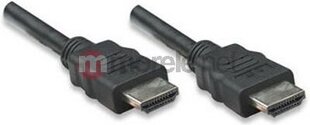 Manhattan Monitor Cable HDMI/HDMI 1.4 Ethernet 3m Black Nickel-plated contacts cena un informācija | Kabeļi un vadi | 220.lv