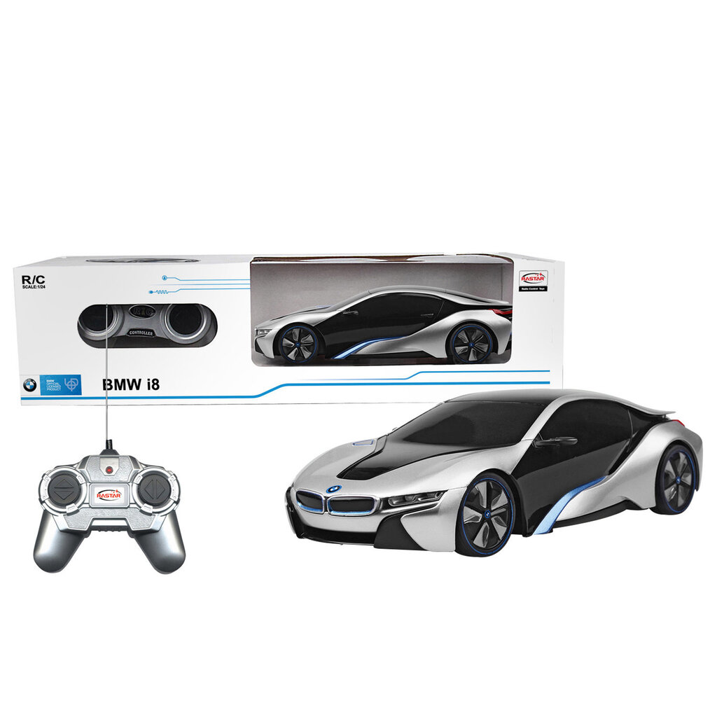 RASTAR radiovadāms auto BMW I8 1:24, 48400 цена и информация | Rotaļlietas zēniem | 220.lv