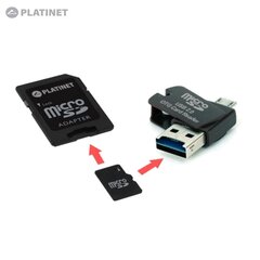 Platinet PMMSD32CR4 4in1 32 GB USB zībatmiņa + Micro SD karte + micro USB OTG lasītājs telefoniem un planšetdatoriem цена и информация | Карты памяти для мобильных телефонов | 220.lv