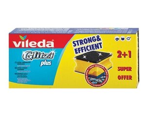 Sūklis-tīrītājs "Glitzi Plus", 2+1 vnt VILEDA cena un informācija | Tīrīšanas piederumi | 220.lv