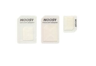 Noosy 3in1 SIM Kartes adapteris, visu veidu no - Nano - Micro - Standart SIM (Blister) cena un informācija | Mobilo telefonu aksesuāri | 220.lv