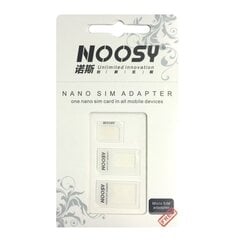 Noosy 3in1 Адаптер Сим- карт, все виды с - Nano - Micro - Standart SIM (Blister)
 цена и информация | Аксессуары для телефонов | 220.lv