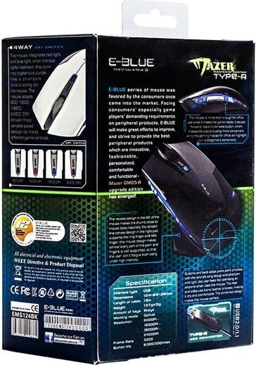 Datorpele E-Blue E-3lue E-blue Cobra II, melna cena un informācija | Peles | 220.lv