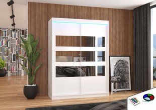 Skapis ar LED apgaismojumu ADRK Furniture Florento, balts цена и информация | Шкафы | 220.lv