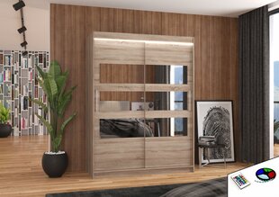 Skapis ar LED apgaismojumu ADRK Furniture Florento, brūns цена и информация | Шкафы | 220.lv