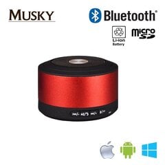 Musky M-BT01-RE Bluetooth 3.0 Универсальная супер громкая колонка Micro SD/Aux Красная цена и информация | Аудиоколонки | 220.lv