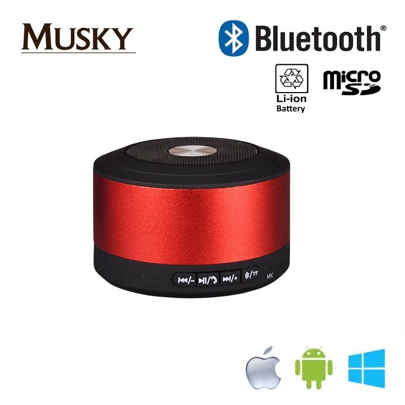 Musky M-BT01-RE Bluetooth 3.0 Universāls super skaļš skaļrunis Micro SD/Aux Sarkans цена и информация | Skaļruņi | 220.lv