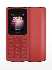 Nokia 105 4G, Dual SIM, Red cena un informācija | Nokia Mobilie telefoni, planšetdatori, Foto | 220.lv