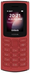 Nokia 105 4G, Dual SIM, Red цена и информация | Мобильные телефоны | 220.lv