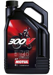 Sintētiskā 4-taktu motociklu eļļa sacīkstēm Motul 300V, 4T, 5W40, 4 l cena un informācija | Eļļas citām autodaļām | 220.lv