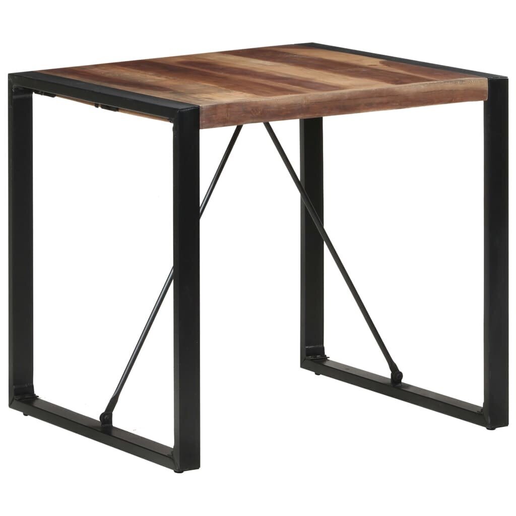 vidaXL virtuves galds, 80x80x75 cm, masīvkoks ar rožkoka apdari cena un informācija | Virtuves galdi, ēdamgaldi | 220.lv