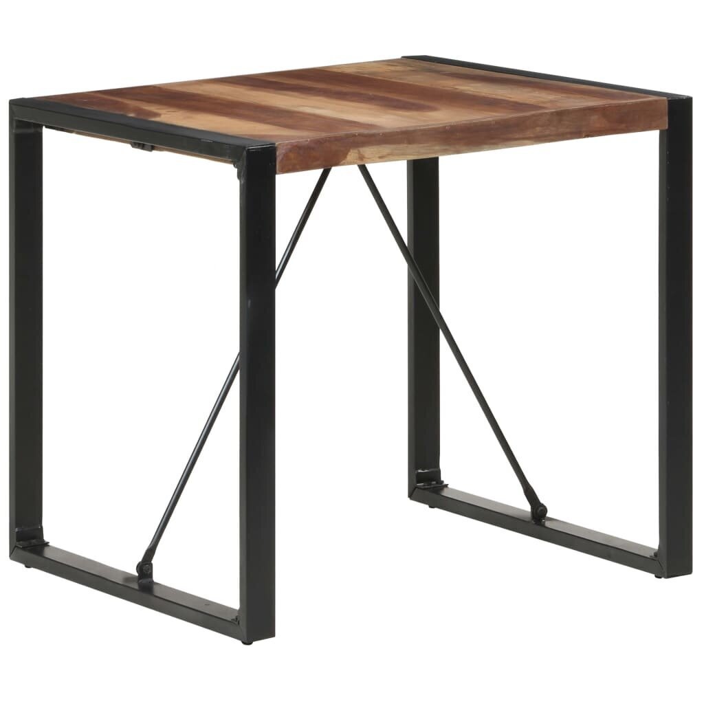 vidaXL virtuves galds, 80x80x75 cm, masīvkoks ar rožkoka apdari cena un informācija | Virtuves galdi, ēdamgaldi | 220.lv