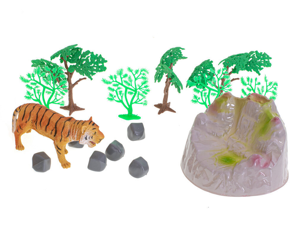 Safari savvaļas dzīvnieku figūriņas (7 gab.) Ar paklājiņu un aksesuāru komplektu cena un informācija | Attīstošās rotaļlietas | 220.lv