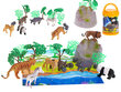 Safari savvaļas dzīvnieku figūriņas (7 gab.) Ar paklājiņu un aksesuāru komplektu cena un informācija | Attīstošās rotaļlietas | 220.lv