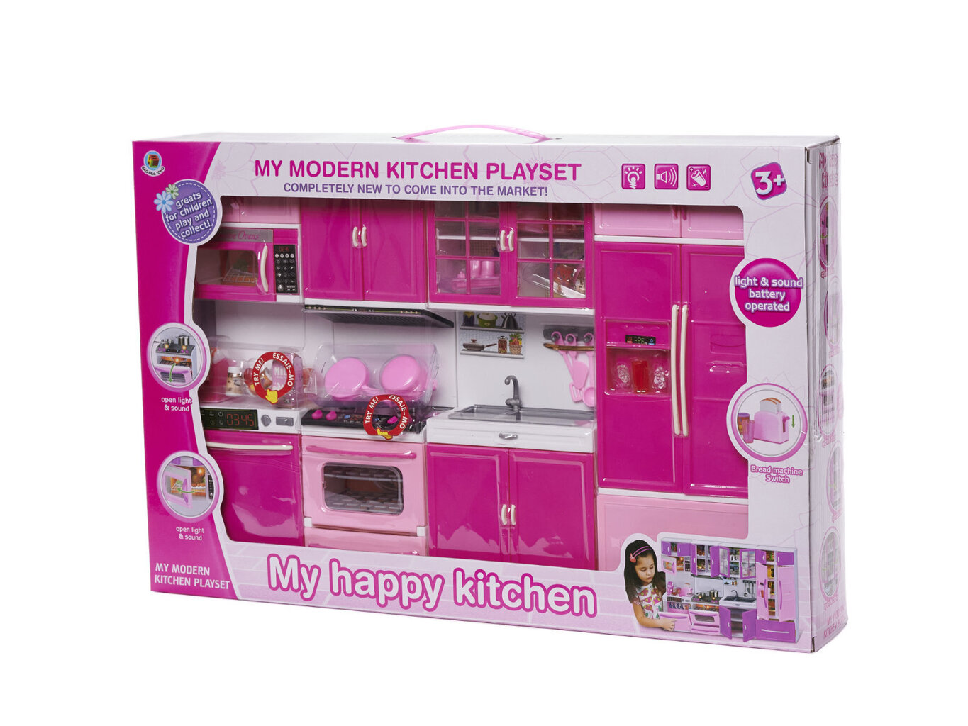 Leļļu virtuves mēbeles ar LED cena un informācija | Rotaļlietas meitenēm | 220.lv