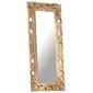 vidaXL spogulis, brūns, 110x50 cm, ar kokgriezumiem, mango masīvkoks цена и информация | Spoguļi | 220.lv