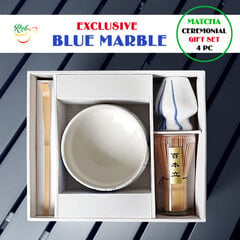 BLUE MARBLE - Eksluzīvs Matcha Komplekts, BMK4, MATCHA bļodiņa + Whisks (slotiņa) + spoon (karotīte) + Stand (turētājs) cena un informācija | Virtuves piederumi | 220.lv