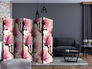 5-daļīgs aizslietnis - Blooming Magnolias II [Room Dividers] cena un informācija | Aizslietņi | 220.lv