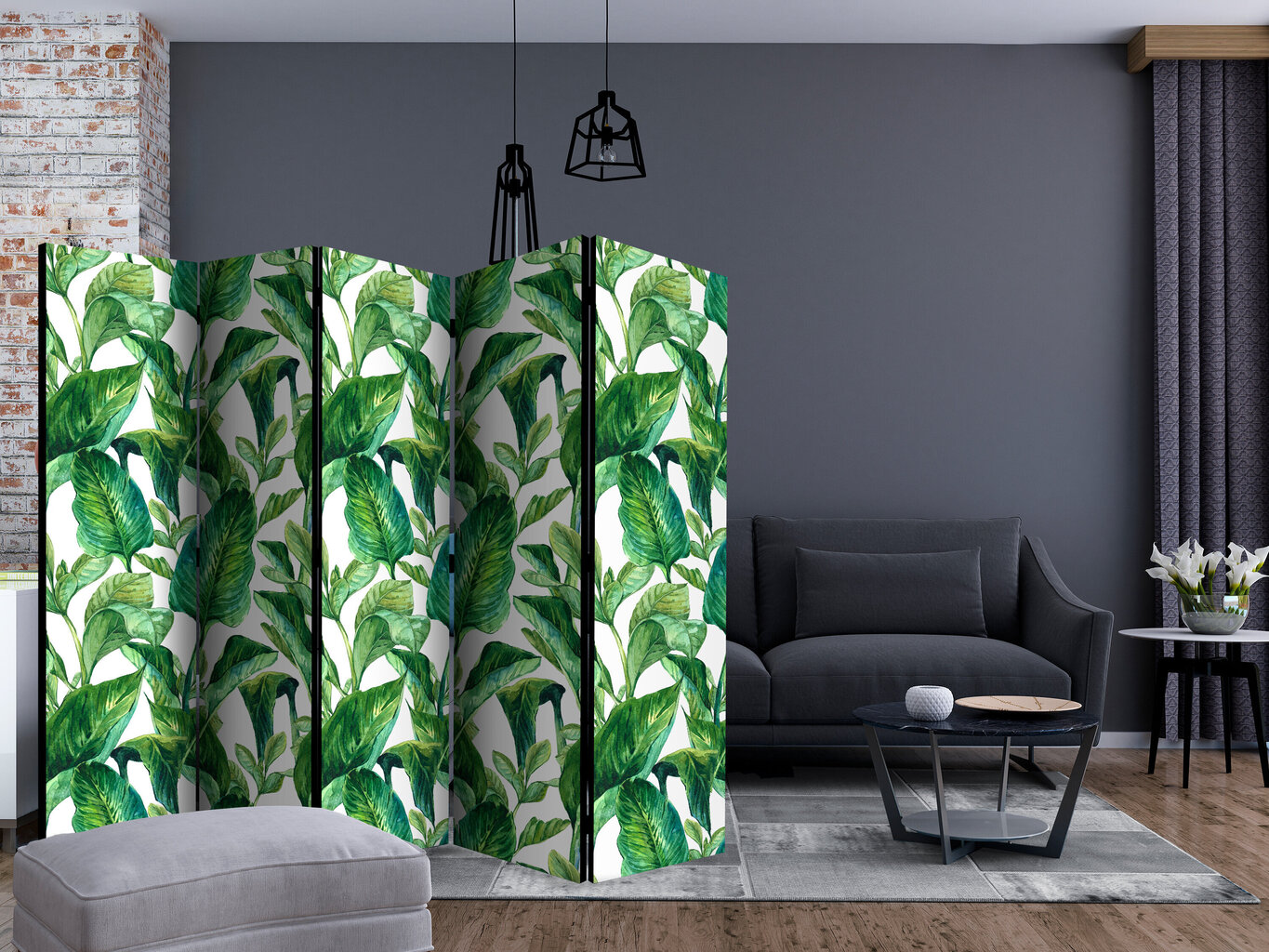 5-daļīgs aizslietnis - Tropical Paradise II [Room Dividers] cena un informācija | Aizslietņi | 220.lv