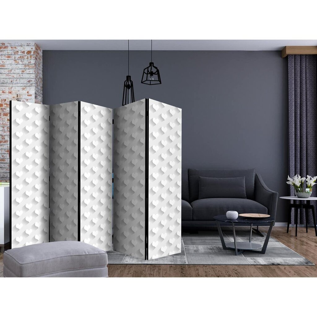 5-daļīgs aizslietnis - Grey Hearts II [Room Dividers] cena un informācija | Aizslietņi | 220.lv