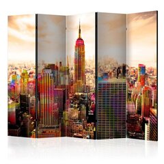 5-daļīgs aizslietnis - Colors of New York City III II [Room Dividers] cena un informācija | Aizslietņi | 220.lv