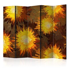 5-daļīgs aizslietnis - Sunflower dance II [Room Dividers] cena un informācija | Aizslietņi | 220.lv