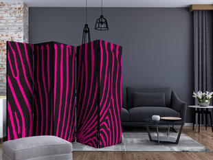 5-daļīgs aizslietnis - Zebra pattern (violet) II [Room Dividers] cena un informācija | Aizslietņi | 220.lv