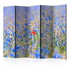 5-daļīgs aizslietnis - A sky-colored meadow - cornflowers II [Room Dividers] cena un informācija | Aizslietņi | 220.lv