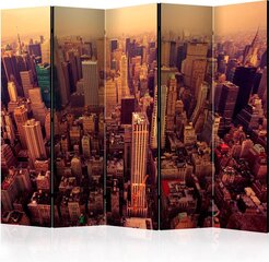 5-daļīgs aizslietnis - Bird Eye View Of Manhattan, New York II [Room Dividers] cena un informācija | Aizslietņi | 220.lv