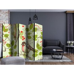 5-daļīgs aizslietnis - Bird and lilies vintage pattern II [Room Dividers] cena un informācija | Aizslietņi | 220.lv