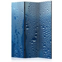 3-daļīgs aizslietnis - Water drops on blue glass [Room Dividers] cena un informācija | Aizslietņi | 220.lv