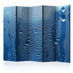 5-daļīgs aizslietnis - Water drops on blue glass II [Room Dividers] cena un informācija | Aizslietņi | 220.lv
