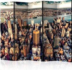 5-daļīgs aizslietnis - Bird's Eye View of New York II [Room Dividers] cena un informācija | Aizslietņi | 220.lv