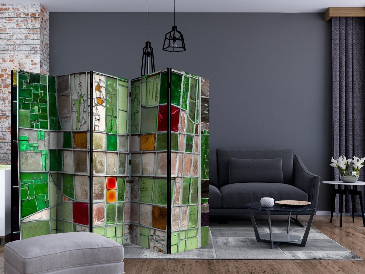 5-daļīgs aizslietnis - Emerald Stained Glass II [Room Dividers] цена и информация | Aizslietņi | 220.lv