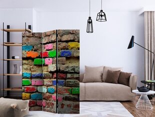 3-daļīgs aizslietnis - Colourful Bricks [Room Dividers] cena un informācija | Aizslietņi | 220.lv