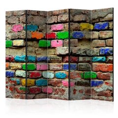 5-daļīgs aizslietnis - Colourful Bricks II [Room Dividers] cena un informācija | Aizslietņi | 220.lv