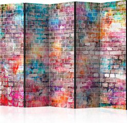 5-daļīgs aizslietnis - Colourful Brick II [Room Dividers] cena un informācija | Aizslietņi | 220.lv