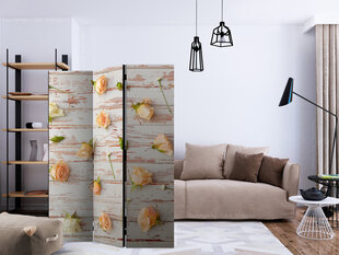 3-daļīgs aizslietnis - Wood & Roses [Room Dividers] cena un informācija | Aizslietņi | 220.lv